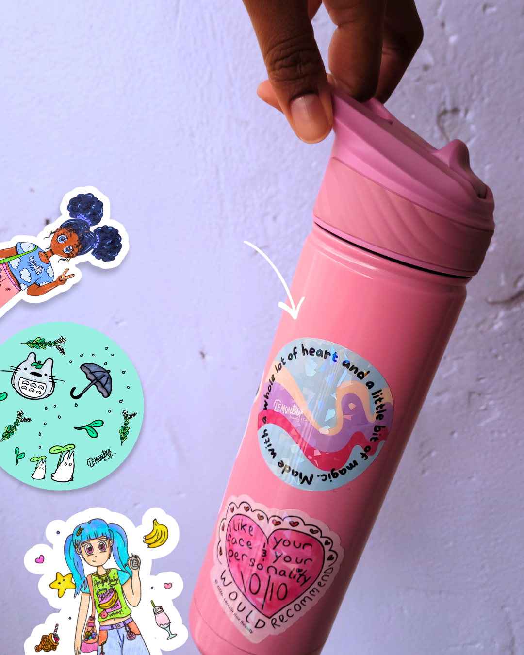 Stickers: Hand-Drawn Anime & Aesthetic Vinyl Decals
