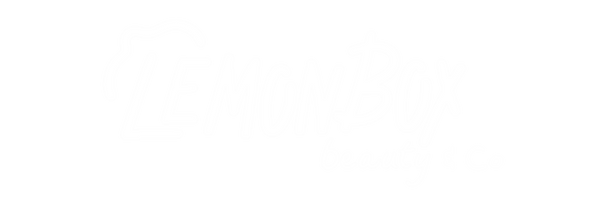 Official LemonBox Beauty logo featuring a hand-drawn lemon motif and whimsical typography, representing a kawaii and anime-inspired beauty brand.