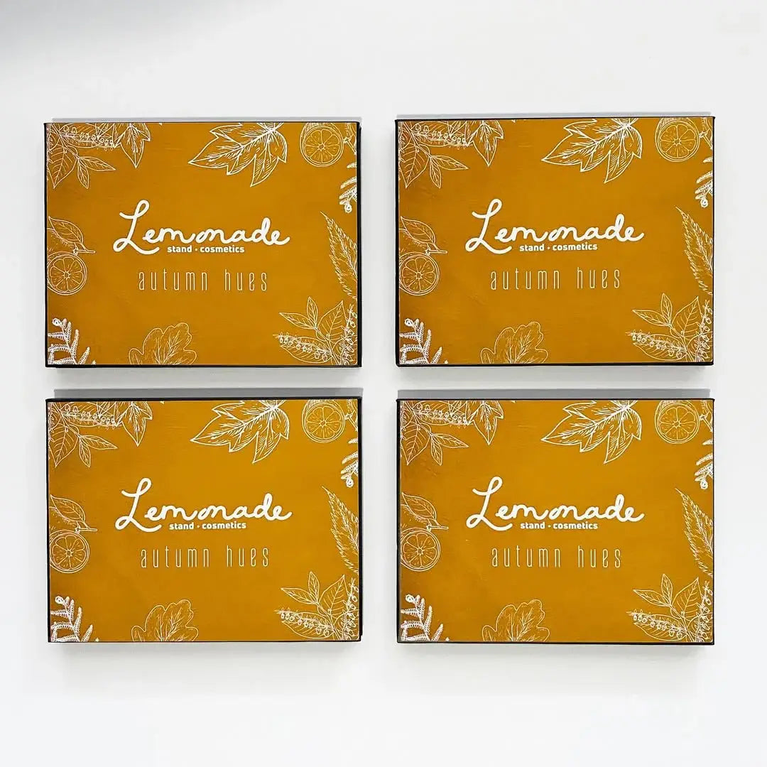 Four boxes of Lemonade autumn hues on a white background