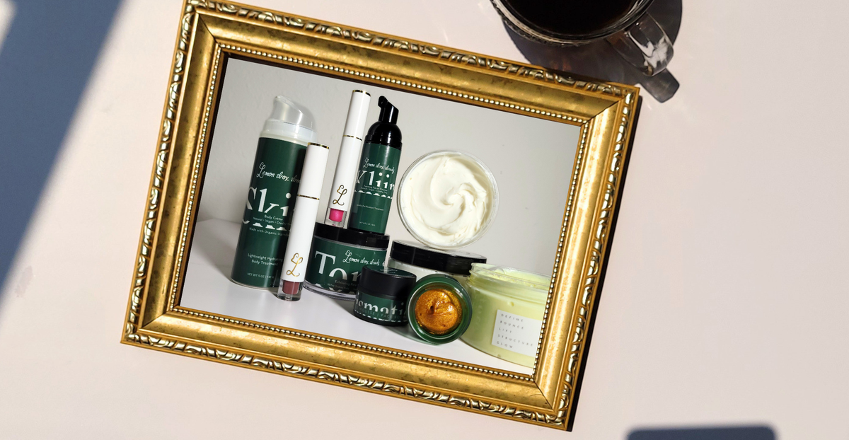 Lemon Box Beauty wholesale bosque frame with products