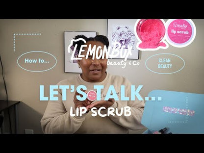 Rochelle Lowery holding the Lip Scrub Showcasing its items